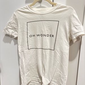 Oh Wonder White Band Tee Near New Cotton Size S Unisex graphic tee
